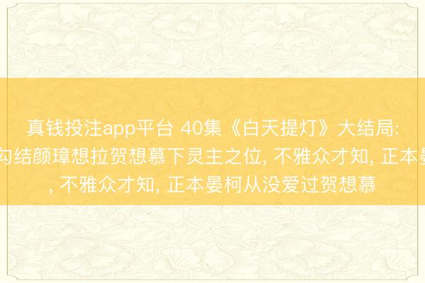 真钱投注app平台 40集《白天提灯》大结局: 直到深情右丞晏柯勾结颜璋想拉贺想慕下灵主之位, 不雅众才知, 正本晏柯从没爱过贺想慕