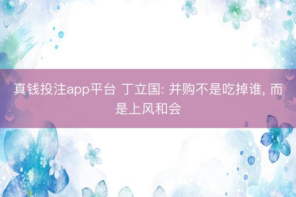 真钱投注app平台 丁立国: 并购不是吃掉谁, 而是上风和会