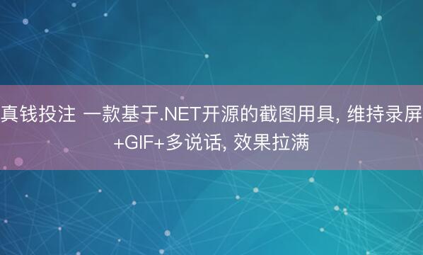 真钱投注 一款基于.NET开源的截图用具, 维持录屏+GIF+多说话, 效果拉满