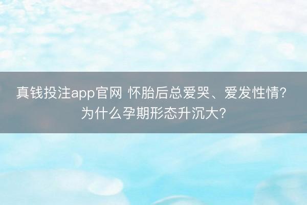 真钱投注app官网 怀胎后总爱哭、爱发性情? 为什么孕期形态升沉大?