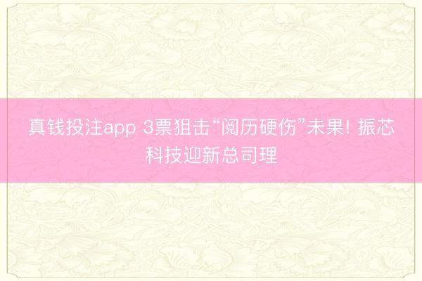 真钱投注app 3票狙击“阅历硬伤”未果! 振芯科技迎新总司理