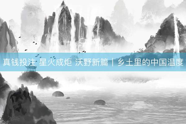 真钱投注 星火成炬 沃野新篇｜乡土里的中国温度
