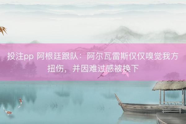 投注pp 阿根廷跟队：阿尔瓦雷斯仅仅嗅觉我方扭伤，并因难过感被换下