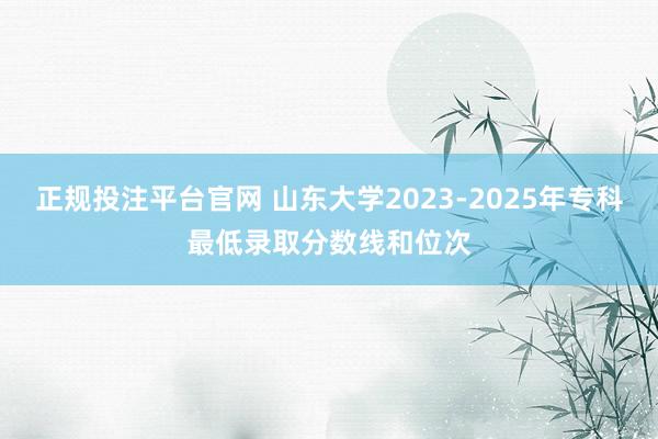 正规投注平台官网 山东大学2023-2025年专科最低录取分数线和位次