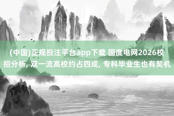 (中国)正规投注平台app下载 国度电网2026校招分析, 双一流高校约占四成, 专科毕业生也有契机