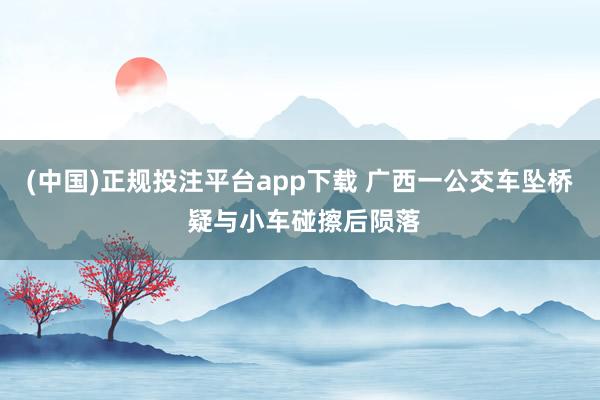 (中国)正规投注平台app下载 广西一公交车坠桥 疑与小车碰擦后陨落