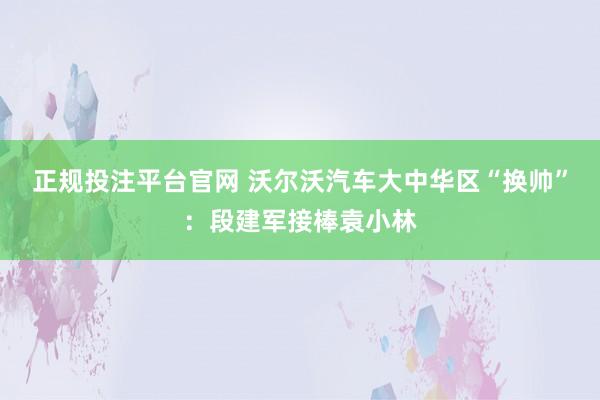 正规投注平台官网 沃尔沃汽车大中华区“换帅”:段建军接棒袁小林