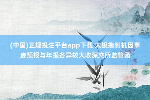 (中国)正规投注平台app下载 太极揣测机因事迹预报与年报各异较大收深交所监管函