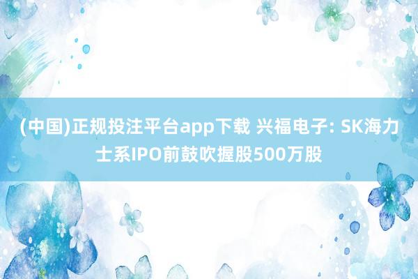 (中国)正规投注平台app下载 兴福电子: SK海力士系IPO前鼓吹握股500万股