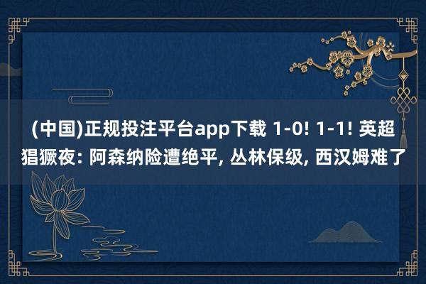 (中国)正规投注平台app下载 1-0! 1-1! 英超猖獗夜: 阿森纳险遭绝平, 丛林保级, 西汉姆难了