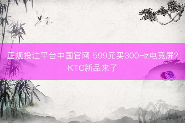 正规投注平台中国官网 599元买300Hz电竞屏？KTC新品来了