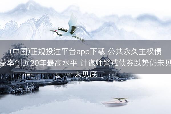 (中国)正规投注平台app下载 公共永久主权债收益率创近20年最高水平 计谋师警戒债券跌势仍未见底