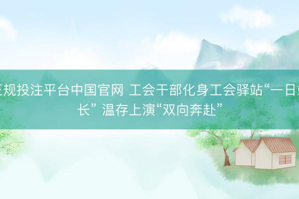 正规投注平台中国官网 工会干部化身工会驿站“一日站长” 温存上演“双向奔赴”
