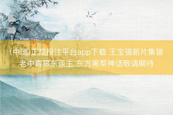 (中国)正规投注平台app下载 王宝强新片集皆老中青狠东谈主 东方黑帮神话敬请期待