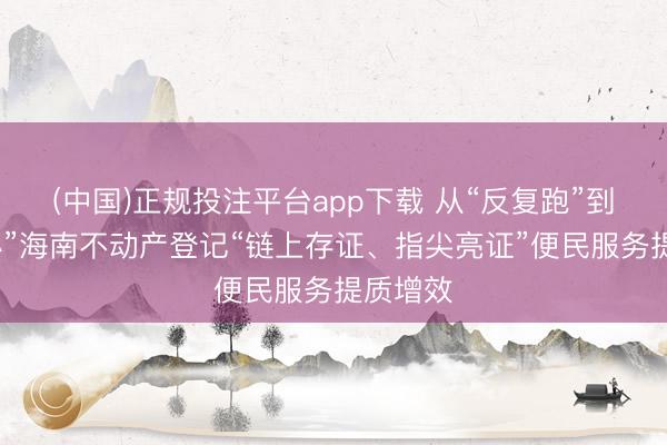 (中国)正规投注平台app下载 从“反复跑”到“指尖办”海南不动产登记“链上存证